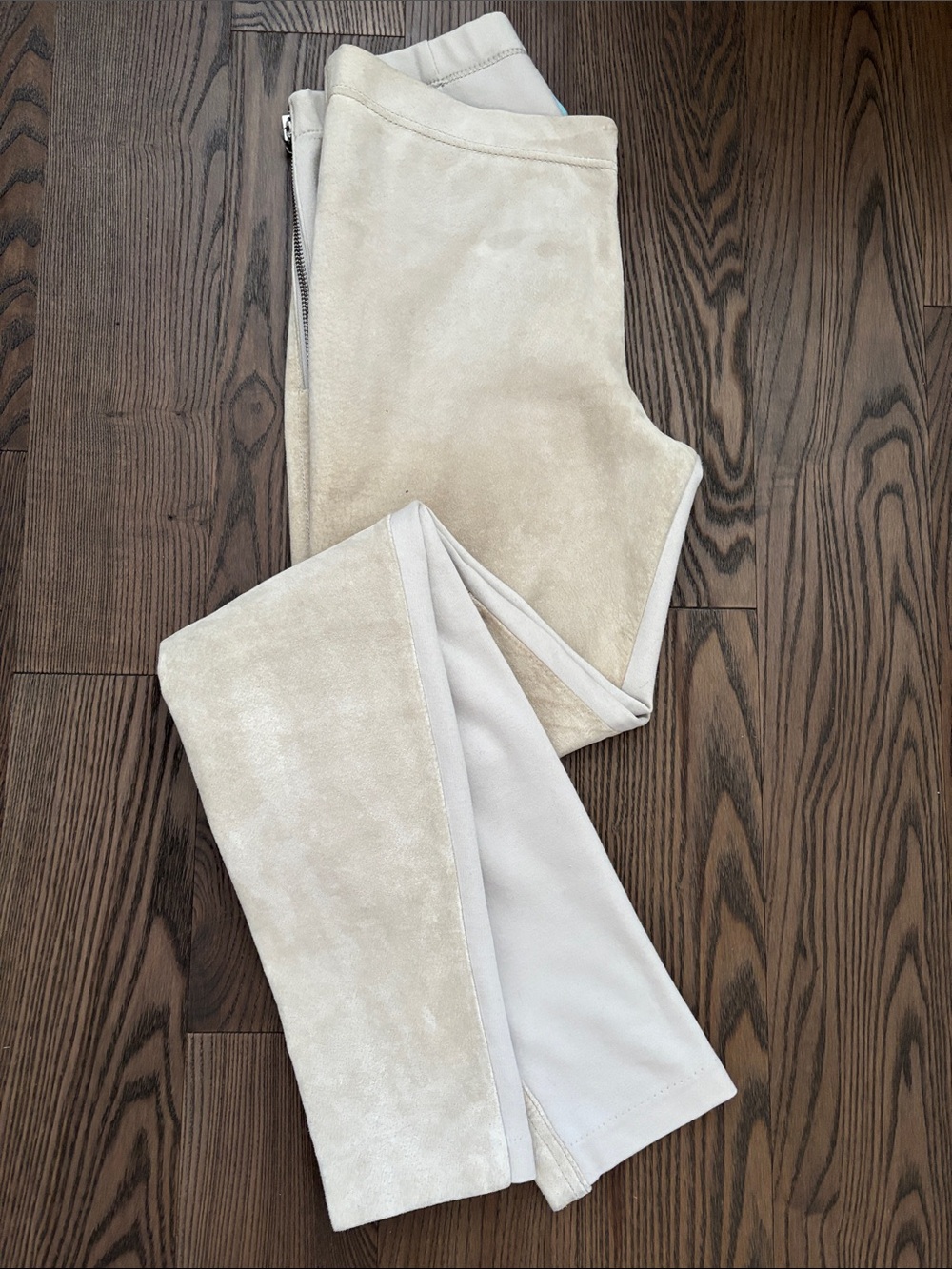 GUESS by Marciano REAL SUEDE + Knit Half and Half Leggings Beige Almond sz 4